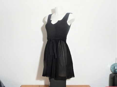 Tunique Longue/ Robe Bi Matière Noir et Ceinture- Cop Copine 50 Paris 15 (75)