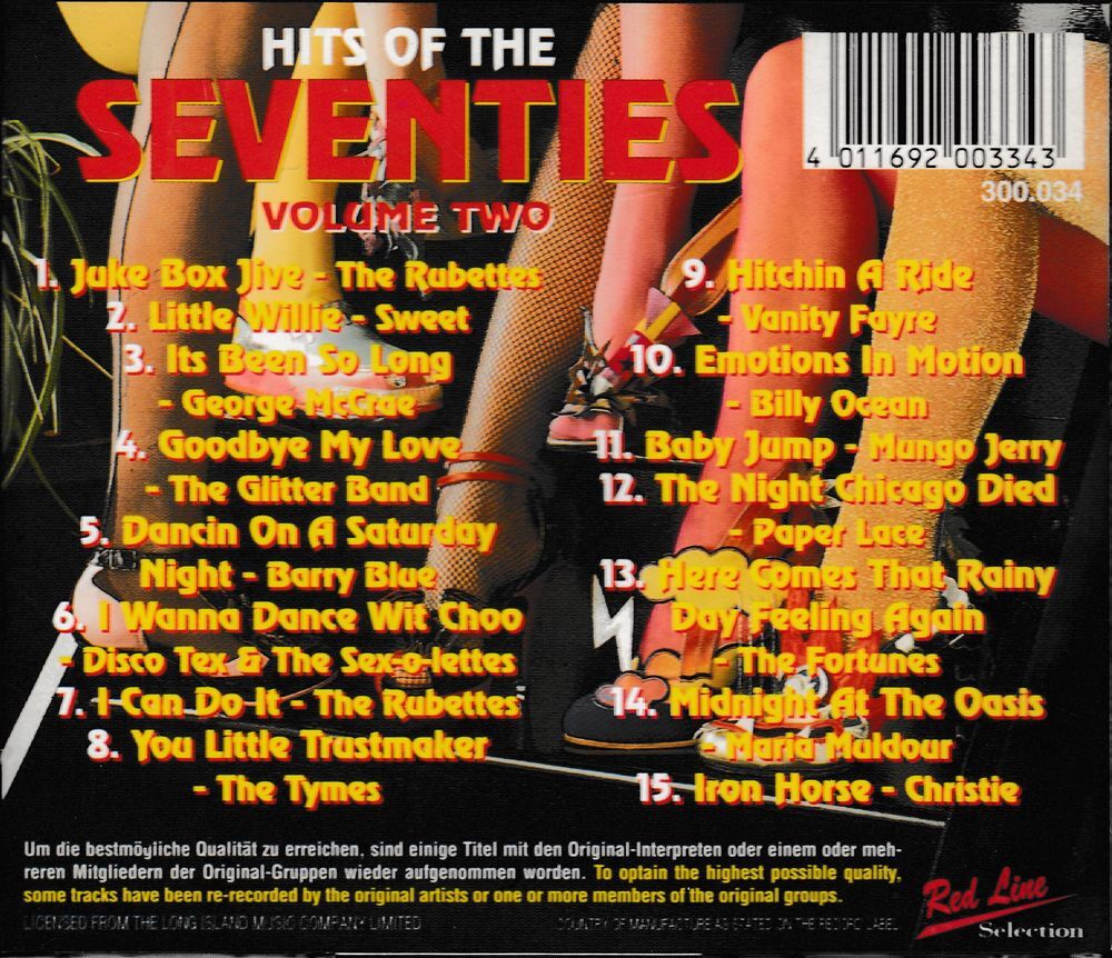 CD Hits Of The Seventies N&deg;2 CD et vinyles
