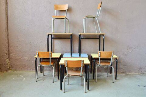 Pupitre bureau d'écolier et sa chaise pour enfant vintage  0 Wintzenheim (68)