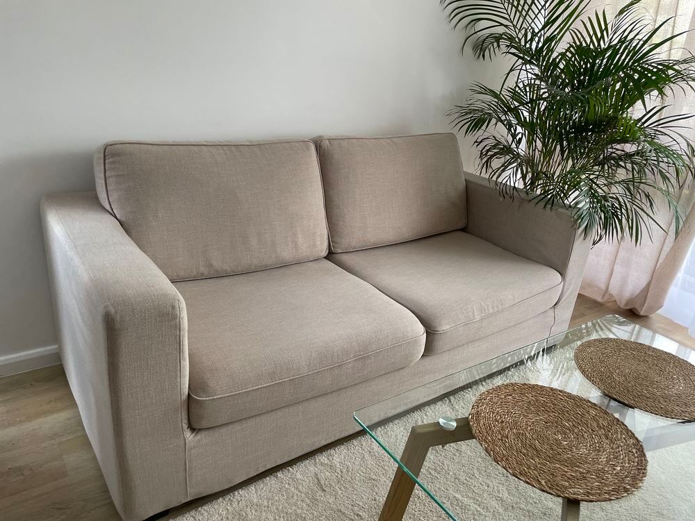 Canape/lit - 3 places - Beige Meubles
