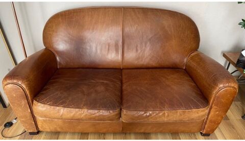 Canap club cuir pleine fleur 2/3 places 295 Nice (06)