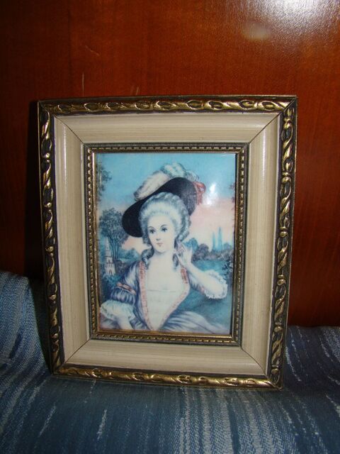 Petit tableau �maill� HELCA portrait de jeune femme du XVIII Gargenville (78)