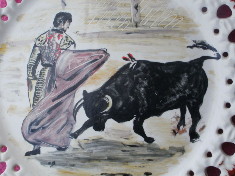 Assiette d&eacute;corative torero, toreador et corrida Décoration
