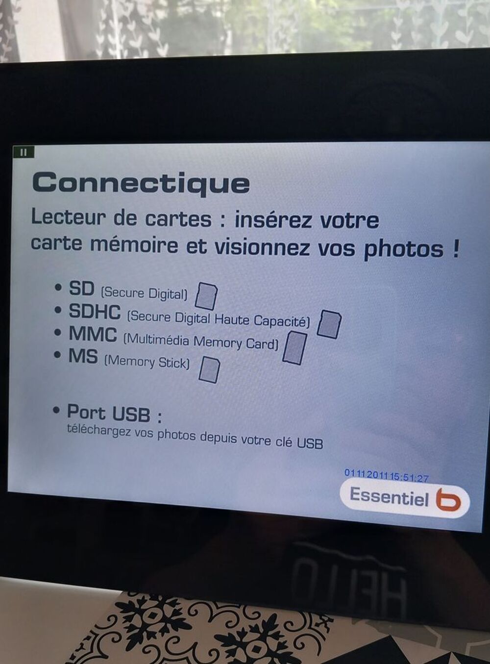 Cadre photo num&eacute;rique EssentielB Photos/Video/TV