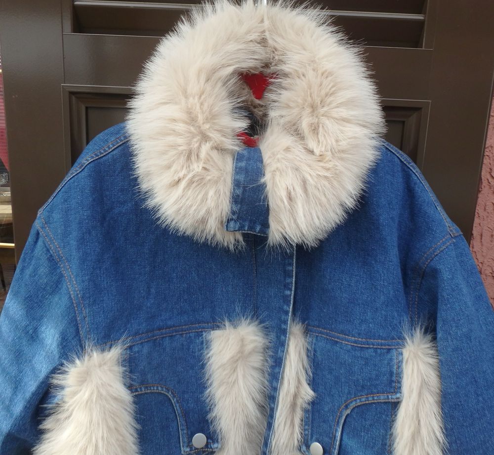 Sublime blouson en jean et fourrure Sen Uniq taille M/L neuf Vêtements