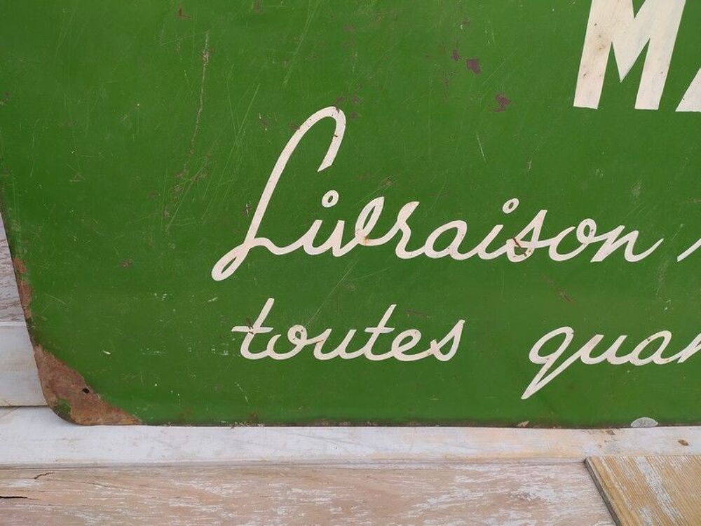 Plaque T&ocirc;le Publicitaire Station Service S.E.C.O Mazout 