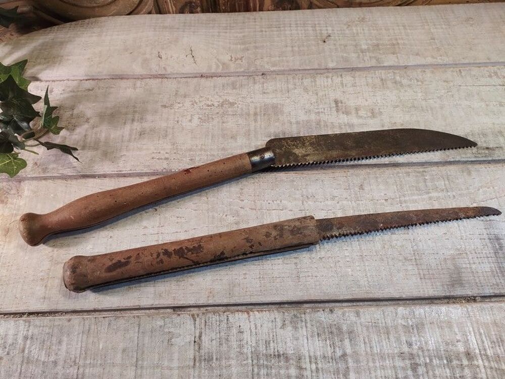 Couteaux Scies Pliants Manche Bois Outil de jardinier Bricolage