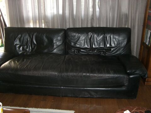 CANAPE STEINER CUIR NOIR 3 PLACES non convertible 0 Les Mureaux (78)
