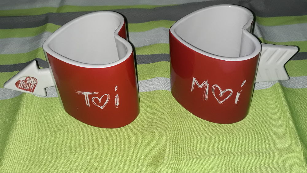 Set de 2 tasses coeur Décoration