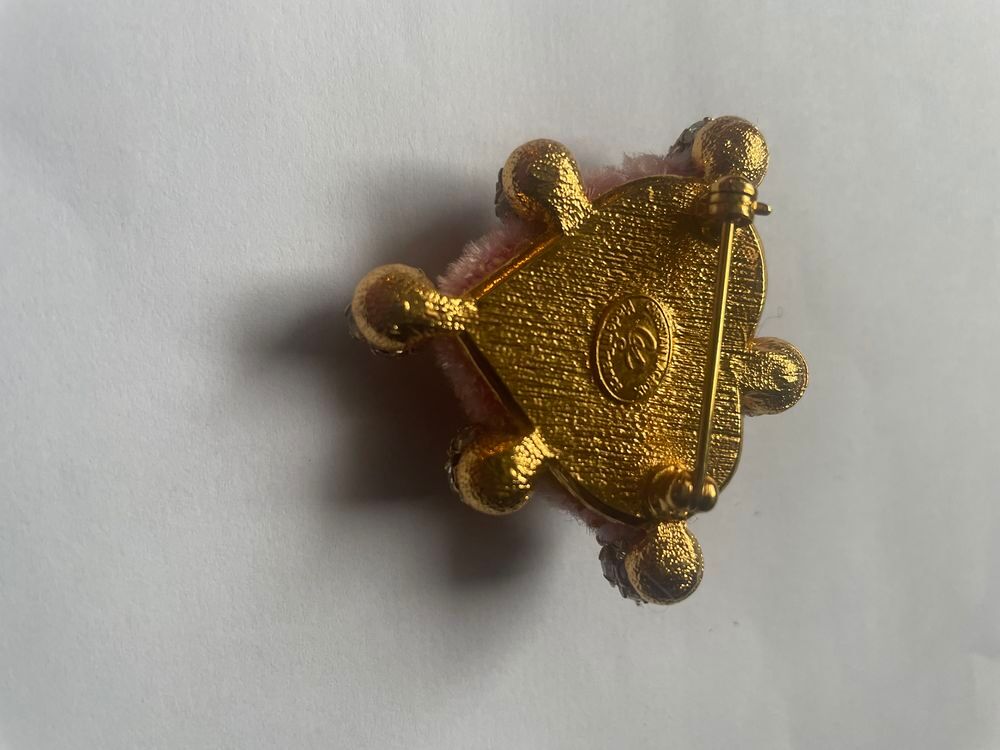 Broche Coeur rose boules strass/coeur strass bleu LACROIX Bijoux et montres