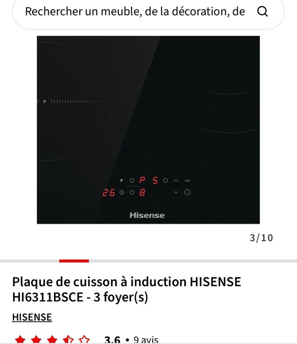 Plaque de cuisson &agrave; induction encastrable Electroménager