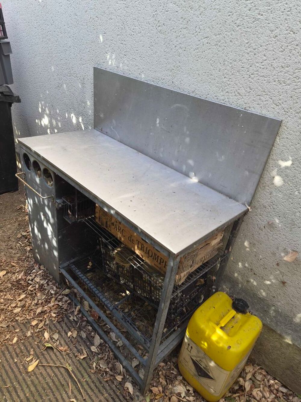 meuble ext&eacute;rieur inox pour plancha. Jardin