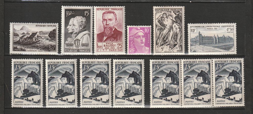 Timbres Neufs avec charni&egrave;re papier CLEAN 