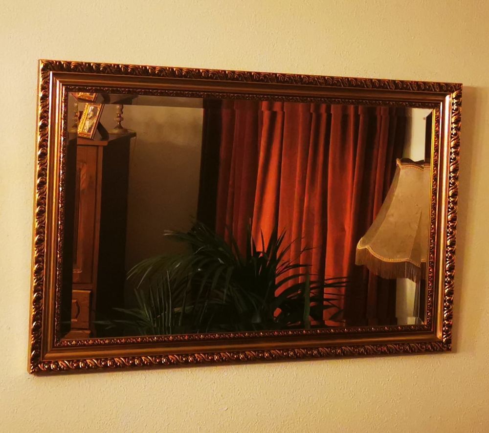 Grand miroir dor&eacute; style baroque antique Décoration