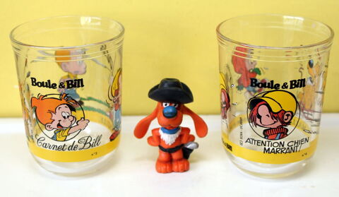 Verres à moutarde Boule et Bill + figurine Schleich vintage 15 Issy-les-Moulineaux (92)