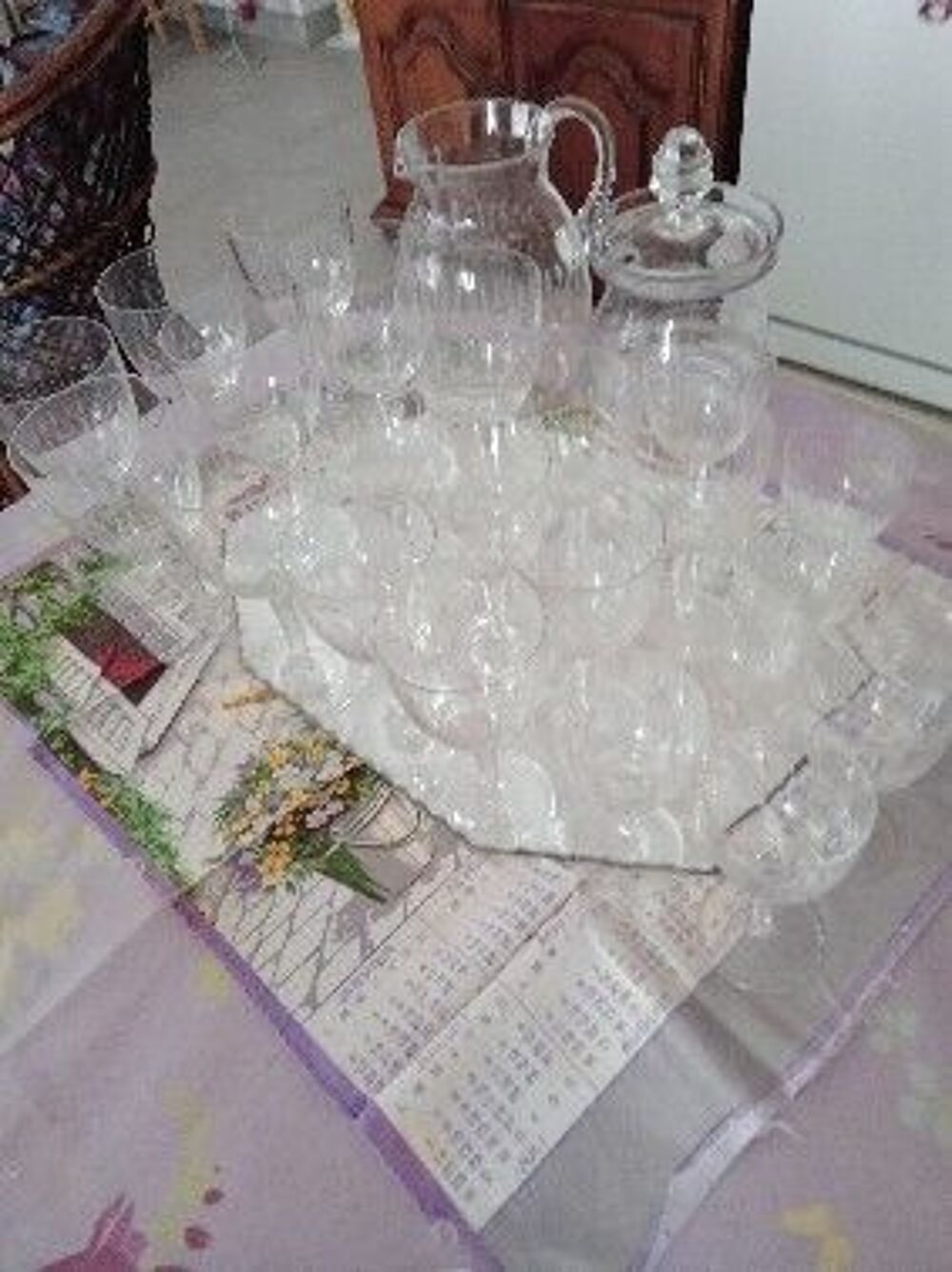 SERVICE A VERRES + CRISTAL DE PLOMB 1 SCEAU A GLACE +1.. Décoration