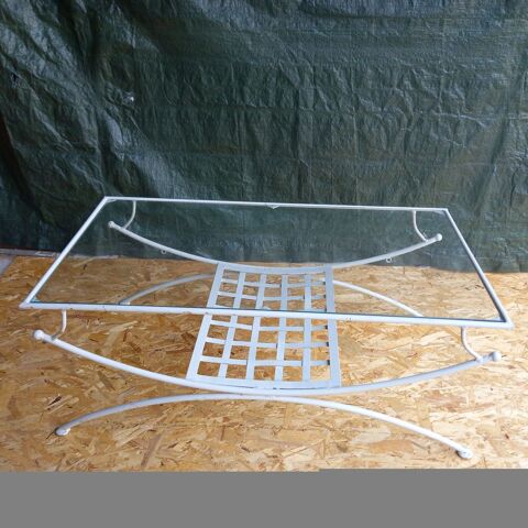 table de salon fer forgé et verre 80 Léogeats (33)