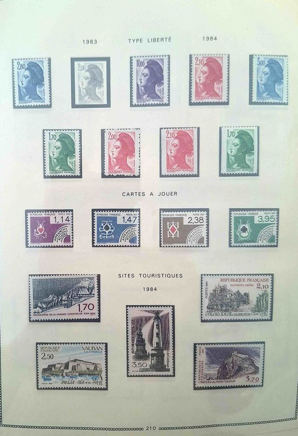 S&eacute;rie de timbres de collection de France F5 