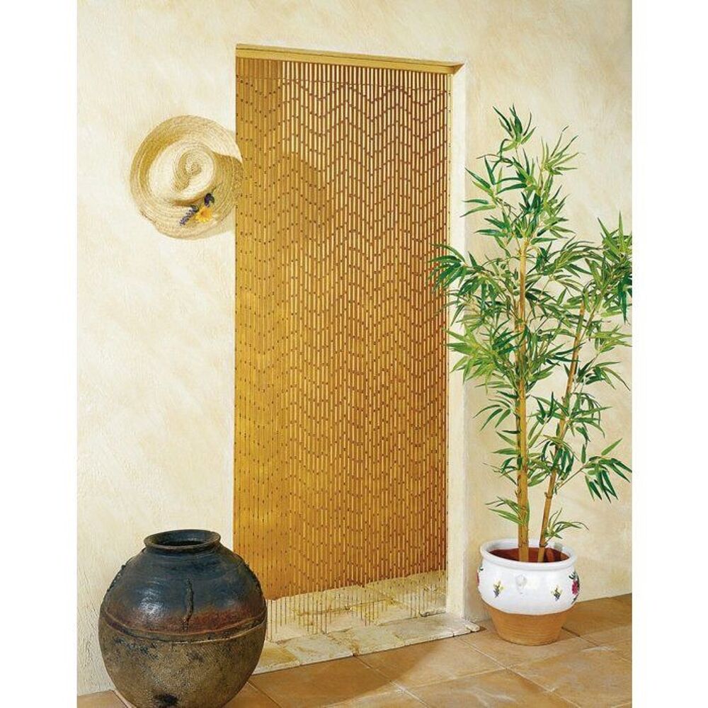 Rideau de porte - bambou garrigue morel - 90 x 200 cm Décoration