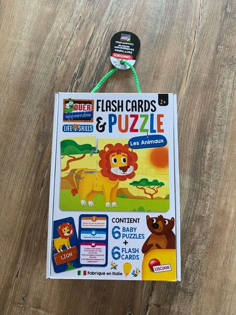 Jeu enfant Puzzle et flash cards Lisciani ´´ Les animaux ´ 8 Saleilles (66)