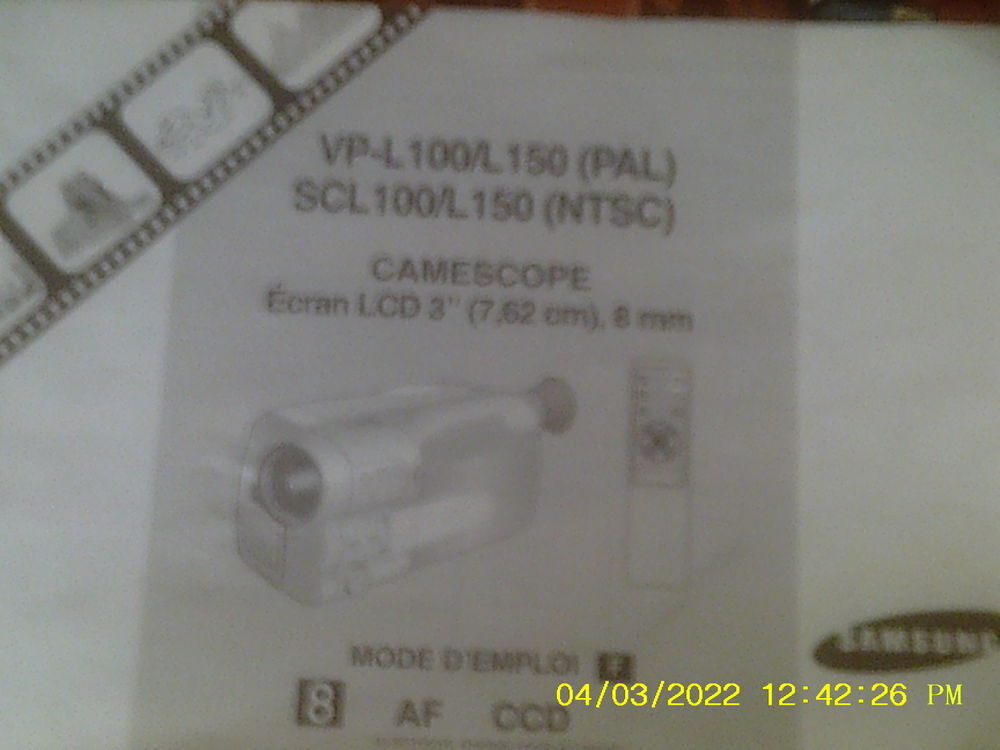 camera vid&eacute;o Photos/Video/TV