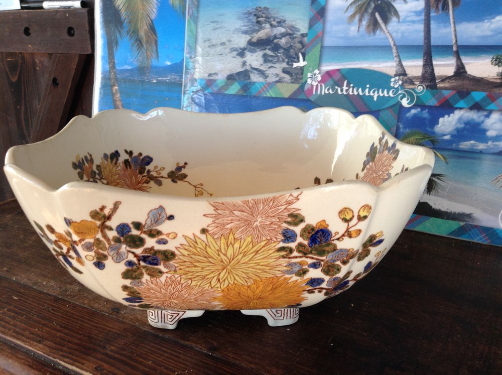 Beau cadeau fin ann&eacute;e , Coupe saladier en fa&iuml;ence Gien Décoration