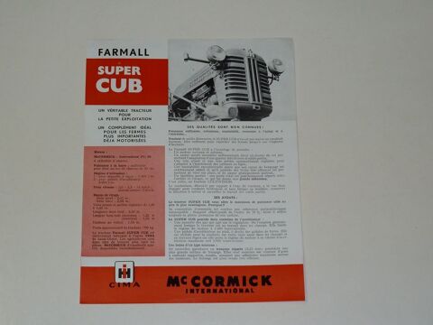 Prospectus brochure tracteur Mac CORMICK Super CUB 1 Marcilly-le-Hayer (10)