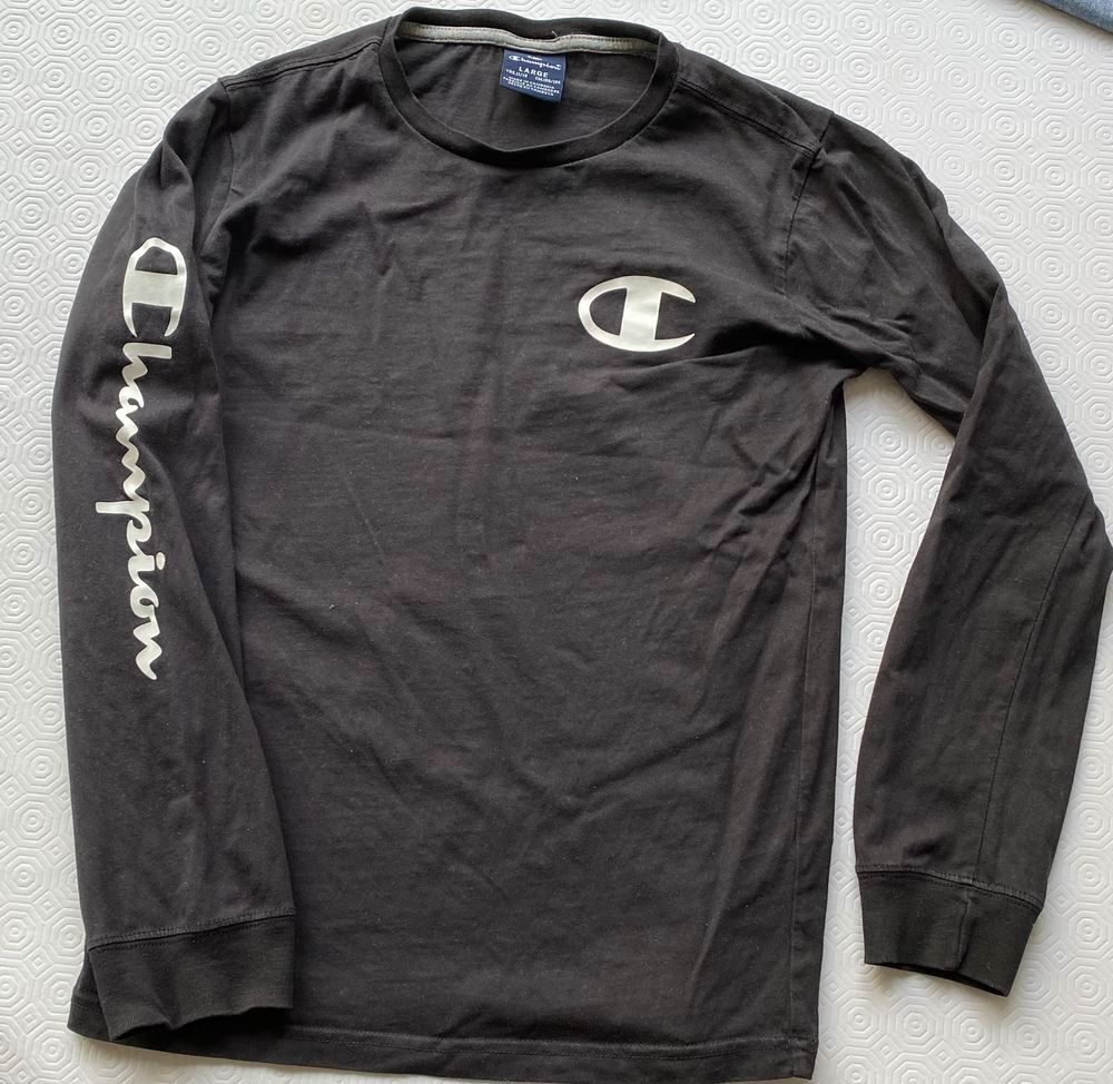 Lot de 2 tee shirts manche longues Champion noir T-shirt Vêtements enfants