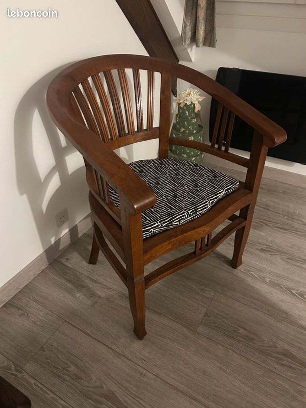 4 fauteuils colonial en teck massif Meubles