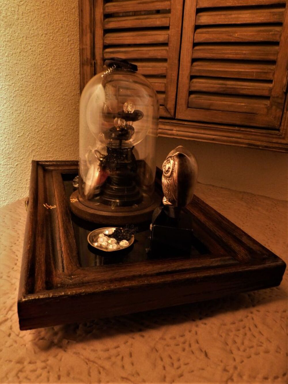 Plateau de Curiosit&eacute;s "VICTORIAN MEMORIES" Cr&eacute;a. Steampunk Décoration