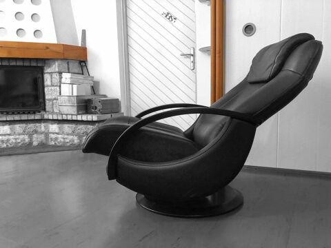 Fauteuil relax Burov Opera noir pivotant 599 Yutz (57)