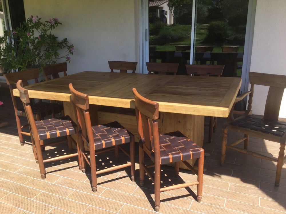 Chaises en bois et cuir faite sur mesure au Chili Meubles