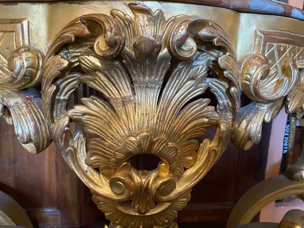ancienne console avec un miroir (meuble) Meubles