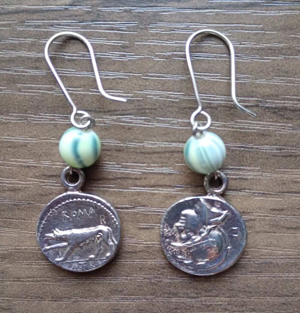 boucles d' oreilles pendantes antiques en argent ! Bijoux et montres