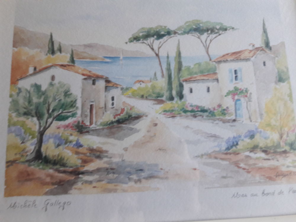Lithographies ou aquarelles Sign&eacute;e Mich&egrave;le Gallego.93 Décoration