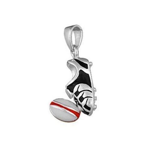 PENDENTIF ARGENT 925/CHAUSSURE RUGBY 18 Mrignac (33)