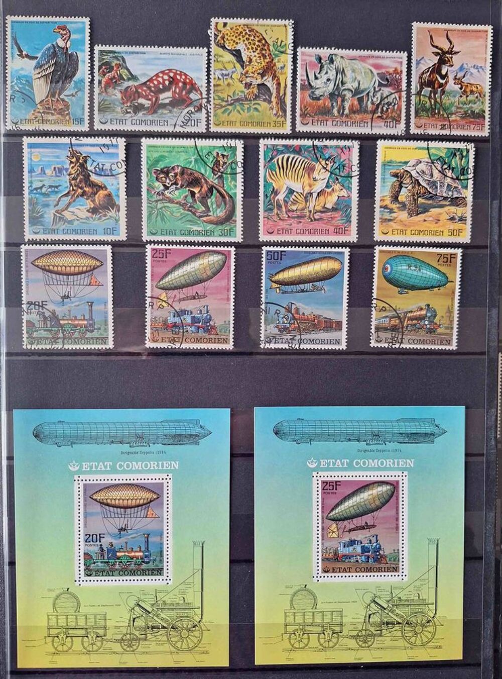 S&eacute;rie de timbres de collection des Comores 