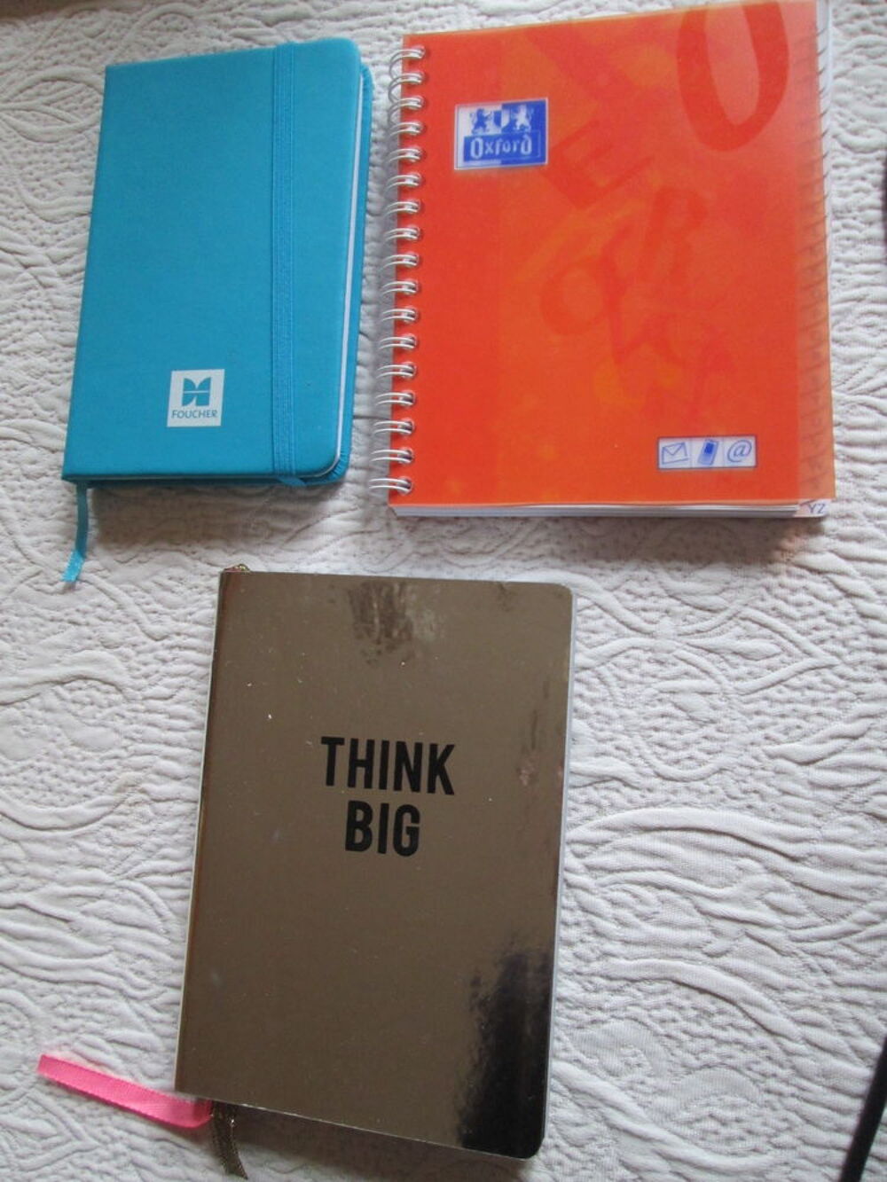 Lot de 3 carnets, r&eacute;pertoires, m&eacute;mo NEUFS Maroquinerie