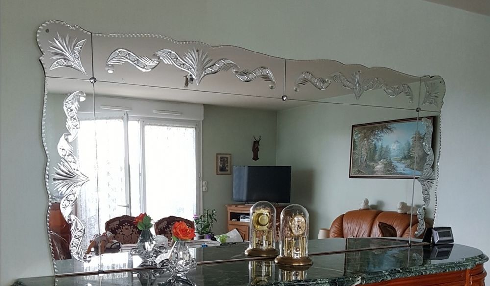 Miroir grav&eacute; de buffet ou mural Décoration