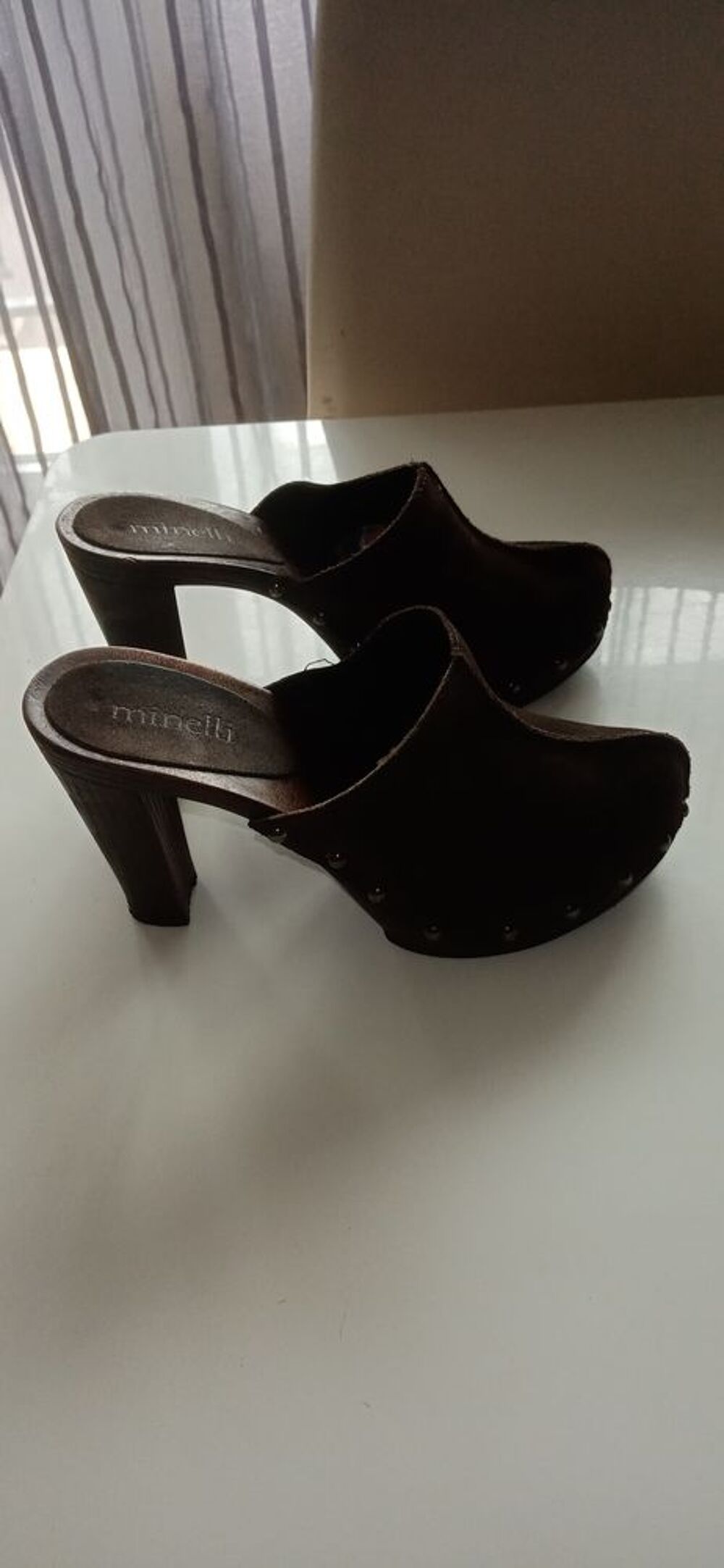 Sabot velours noir minelli pour femme Chaussures