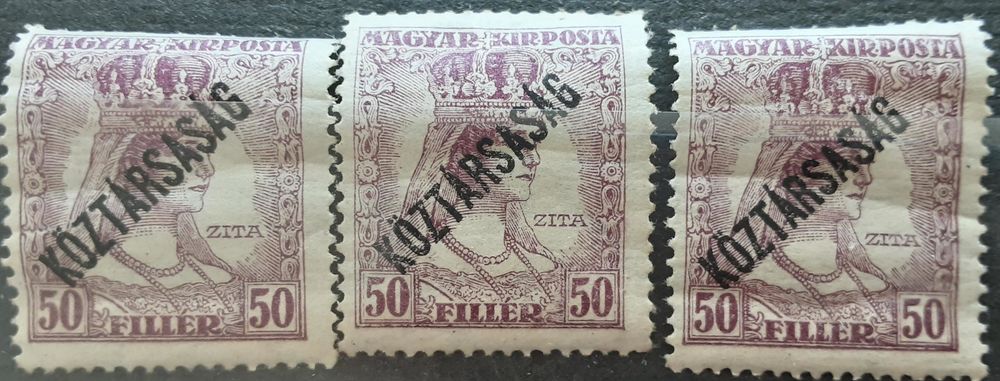 3 timbres &agrave; collection MAGYAR (hongrie) 50 filler 