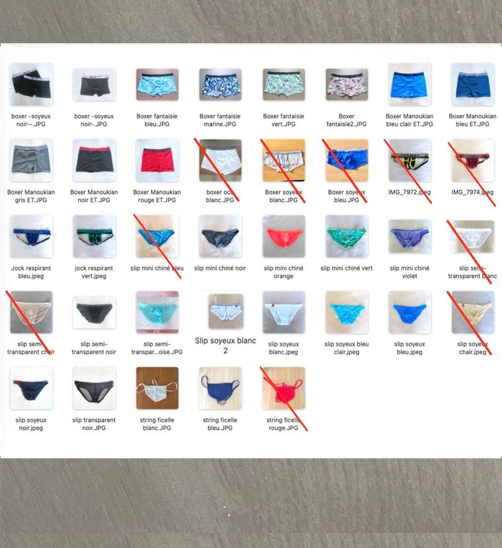 Diff&eacute;rents sous-v&ecirc;tements homme Vêtements