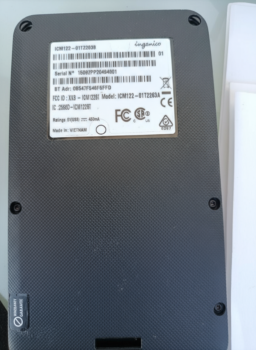 Terminal de paiement Ingenico ICMP Bluetooth ? Complet Matériel informatique