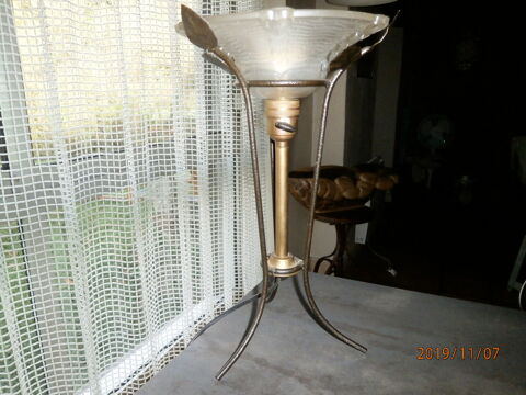 LAMPE ART DÉCO fer forgé, laiton. 70 Plufur (22)