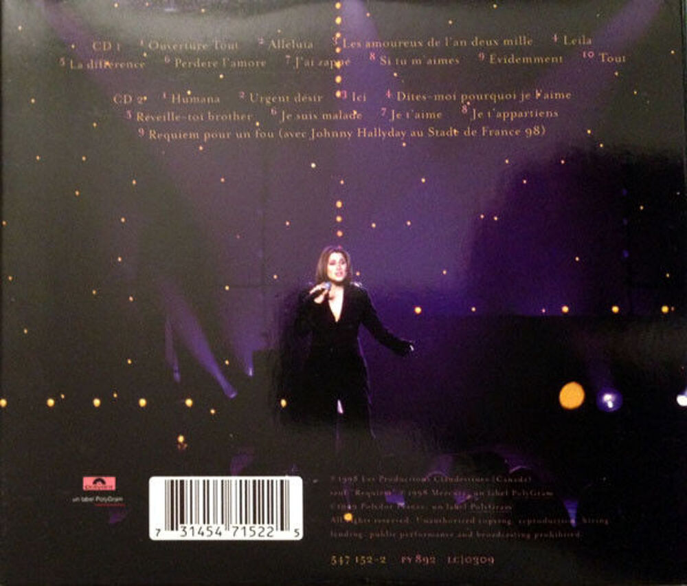 coffret 2 cd Lara Fabian Live CD et vinyles