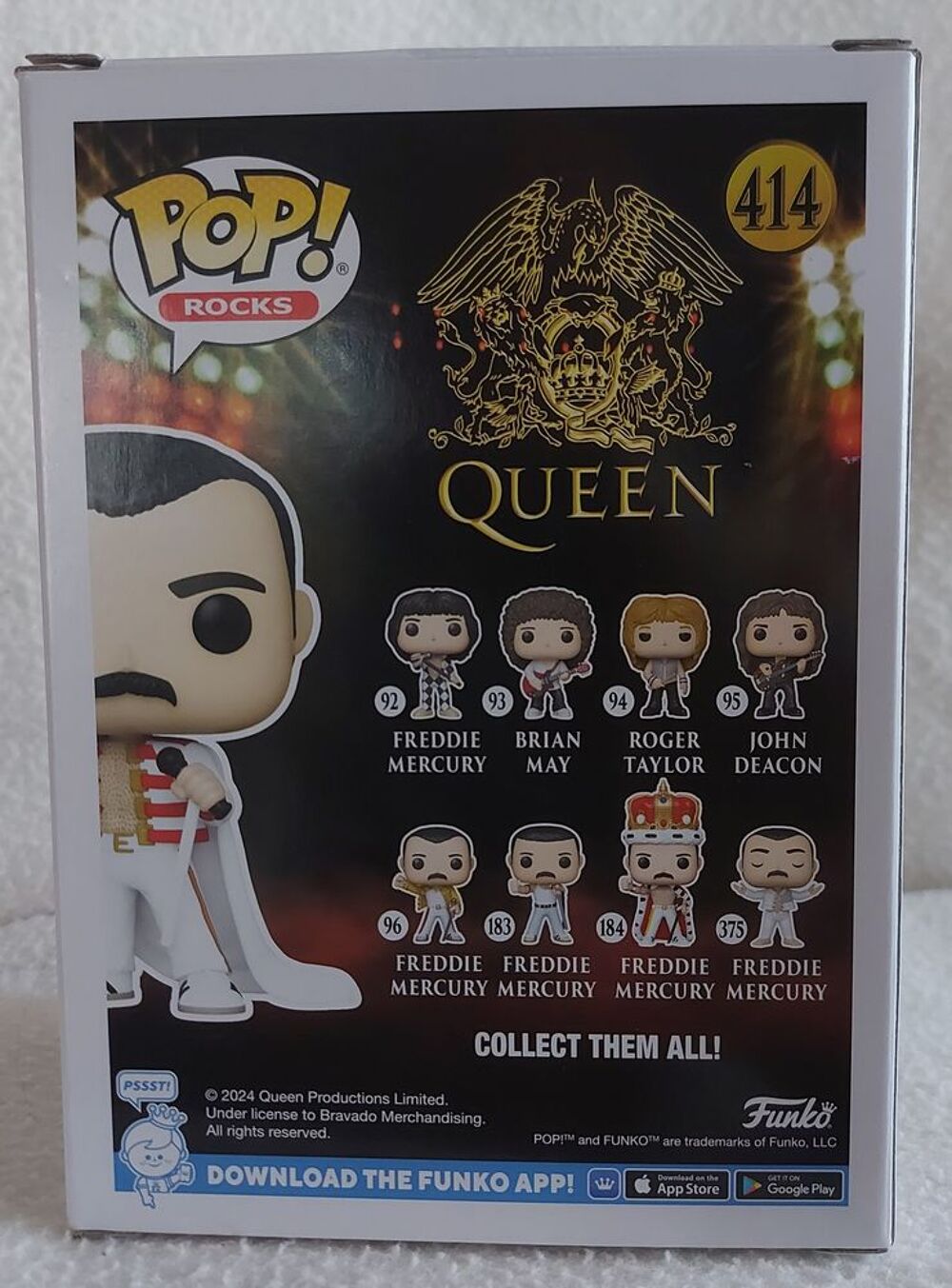 Freddie Mercury Pop 414 Boite D' Origine 2024 Hauteur 9,5 cm 
