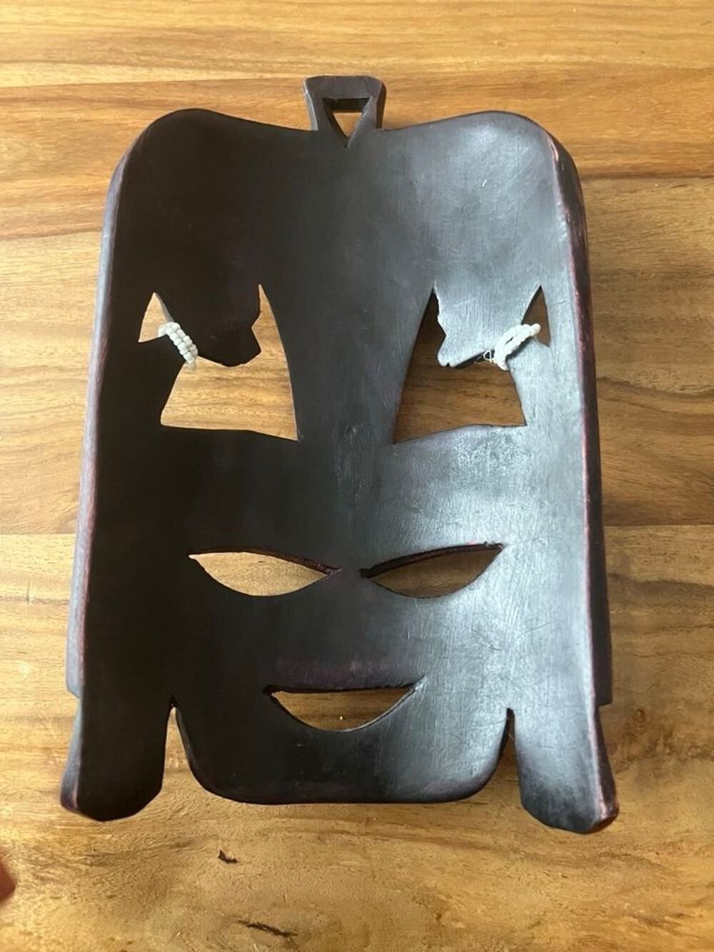 Masque D&eacute;coratif Mural en Bois Sculpt&eacute; Peint 25 x 13 cm Décoration