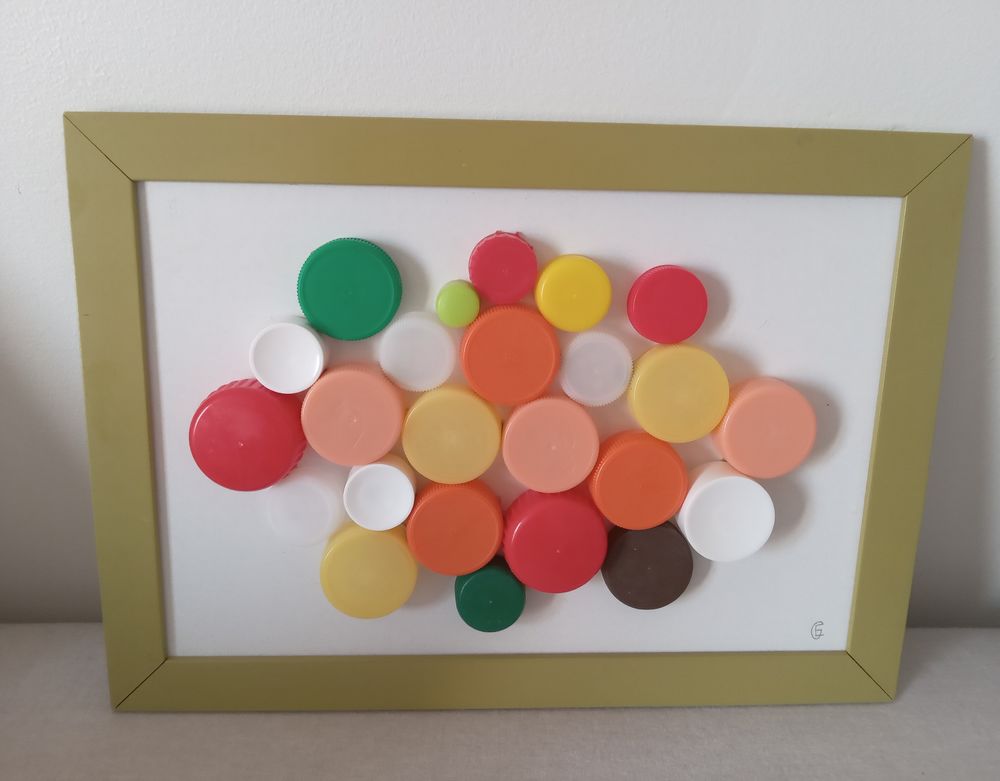 tableau surcycl&eacute; abstrait Décoration
