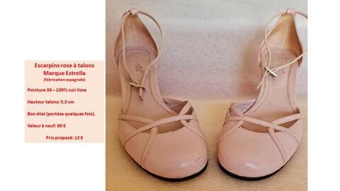 Escarpins rose � talons 12 Enghien-les-Bains (95)