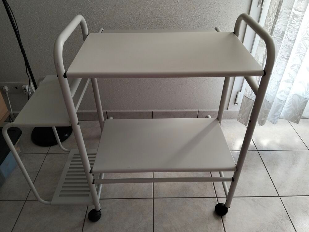 Bureau m&eacute;tallique blanc Meubles